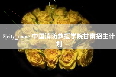 浙江中国消防救援学院甘肃招生计划