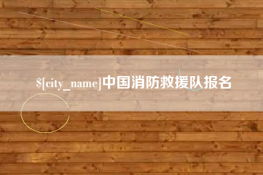 浙江中国消防救援队报名