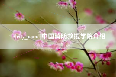 浙江中国消防救援学院介绍