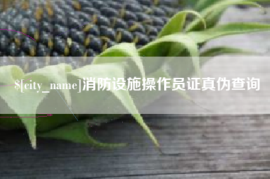 浙江消防设施操作员证真伪查询