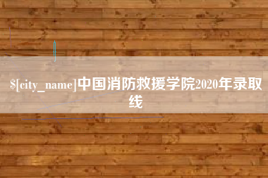 浙江中国消防救援学院2020年录取线