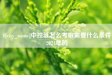 浙江中控证怎么考取需要什么条件2024年的