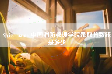 浙江中国消防救援学院录取分数线是多少
