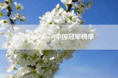 浙江中国冠军榜单