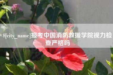 浙江报考中国消防救援学院视力检查严格吗