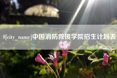 浙江中国消防救援学院招生计划表
