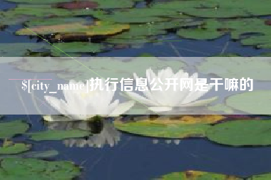 浙江执行信息公开网是干嘛的